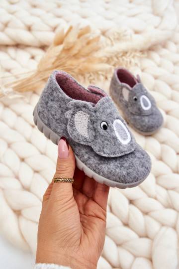 Dětské pantofle Befado Koala šedé barvy 2