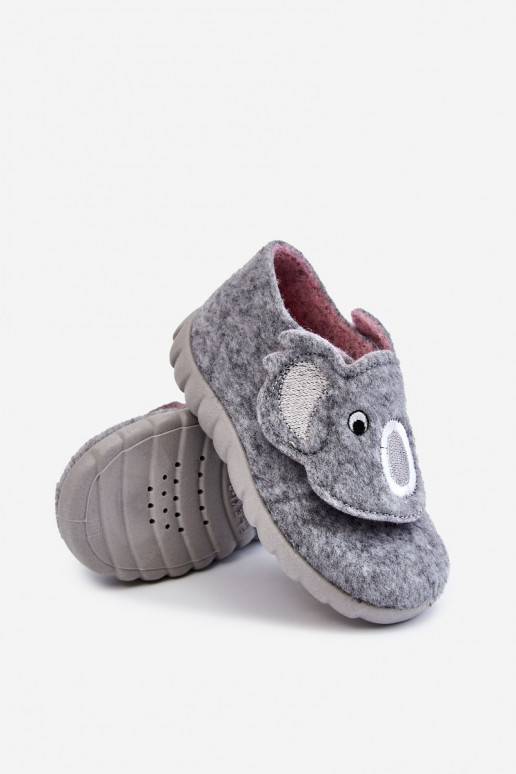 Dětské pantofle Befado Koala šedé barvy