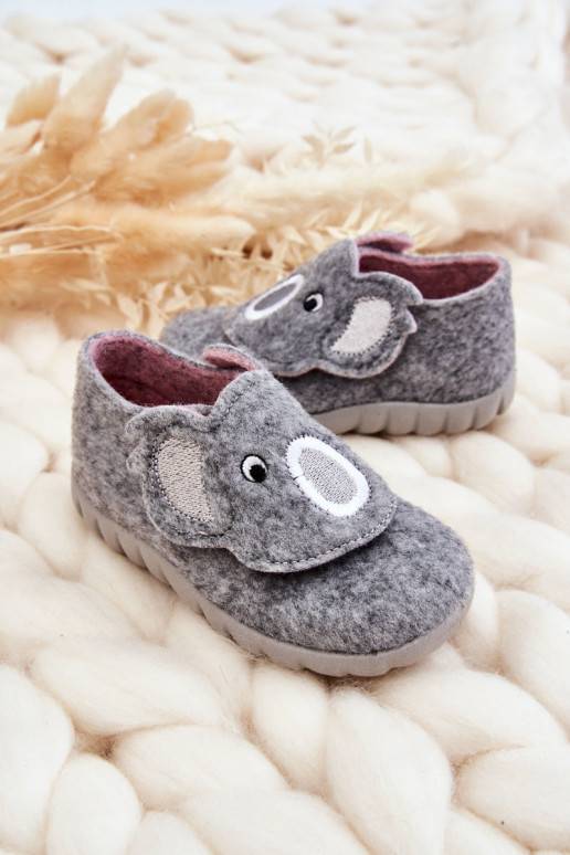 Dětské pantofle Befado Koala šedé barvy