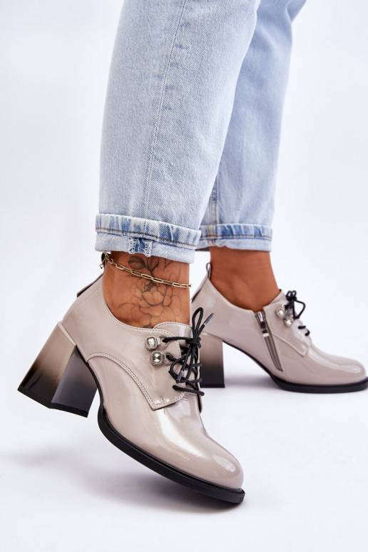 Elegantní šedé boty Darren s podpatky