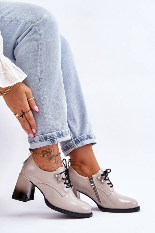 Elegantní šedé boty Darren s podpatky