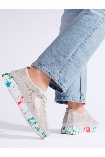 Dámské kožené boty s barevnou platformou Shelovet 2