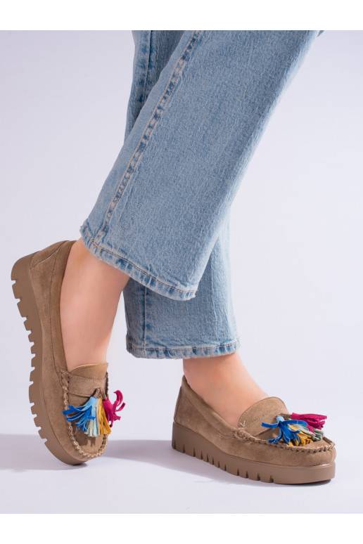 Semišové boho mokasíny se střapci Potocki