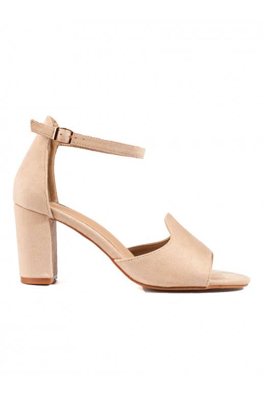 Dámské béžové sandály na sloupku W. Potocki