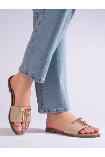 Dámské béžové ploché pantofle Potocki 2