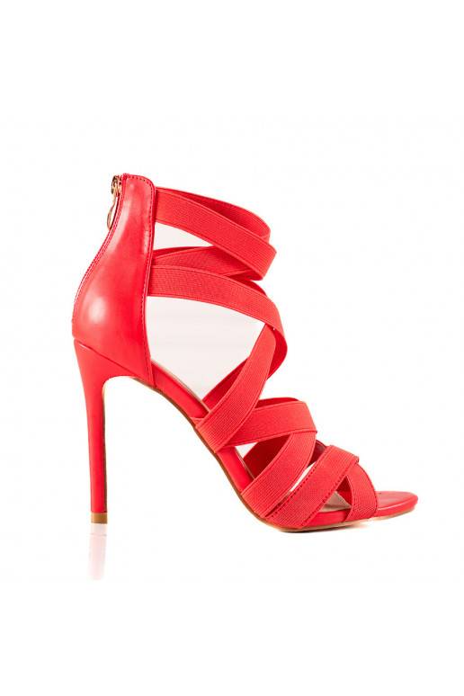 Červené sandálky na podpatku Potocki