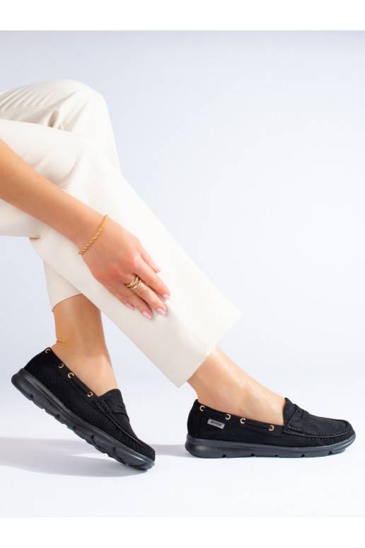 Dámské černé semišové mokasíny Shelovet