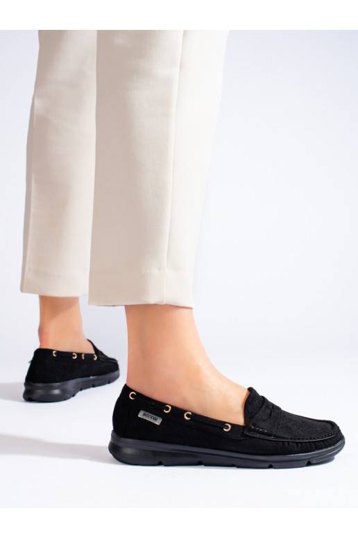 Dámské černé semišové mokasíny Shelovet