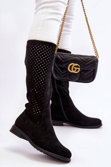 Semišové dlouhé kozačky v... 2