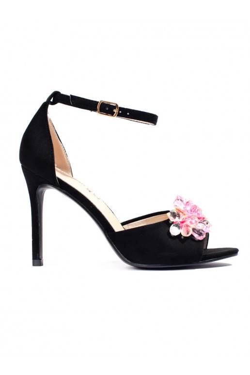 Černé sandály na vysokém podpatku Shelovet