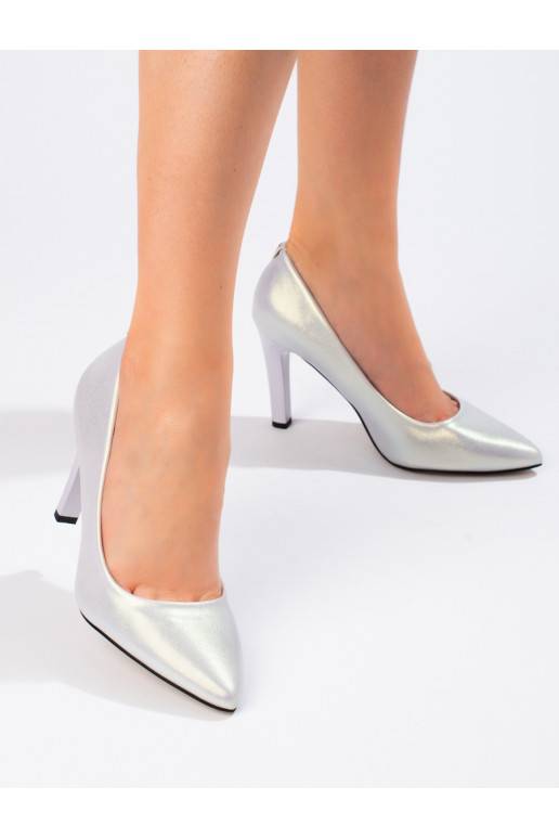 Stříbrné dámské lodičky Shelovet na podpatku