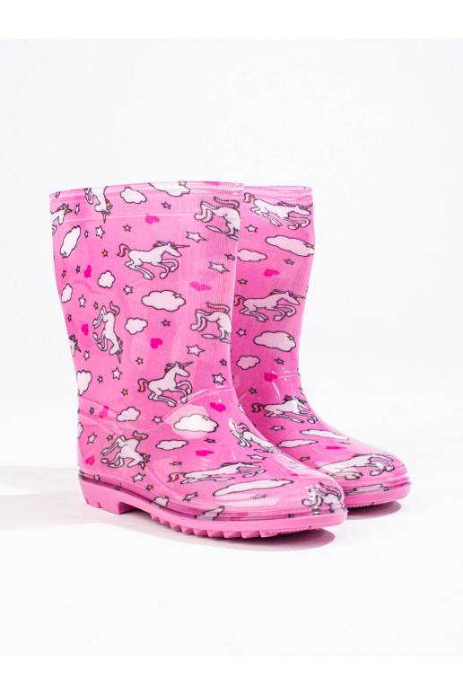 Dívčí vysoké holínky se vzorem Shelovet růžové