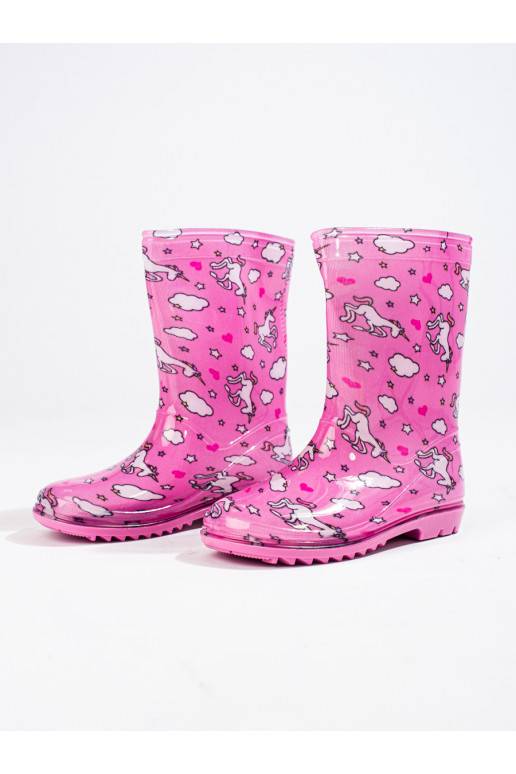 Dívčí vysoké holínky se vzorem Shelovet růžové