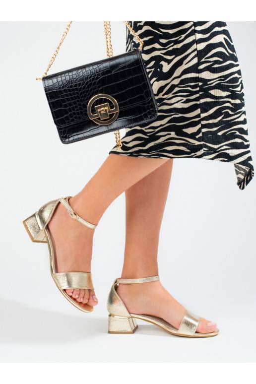 sandály zlaté barvy s podpatkem Shelovet sandály zlaté barvy s podpatkem Shelovet