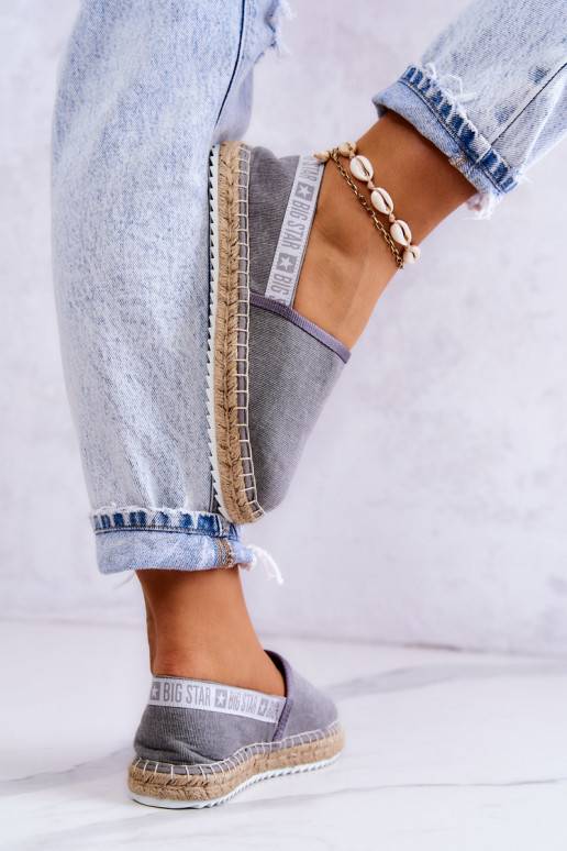 Látkové espadrilky v nápadné šedé... Látkové espadrilky v nápadné šedé...