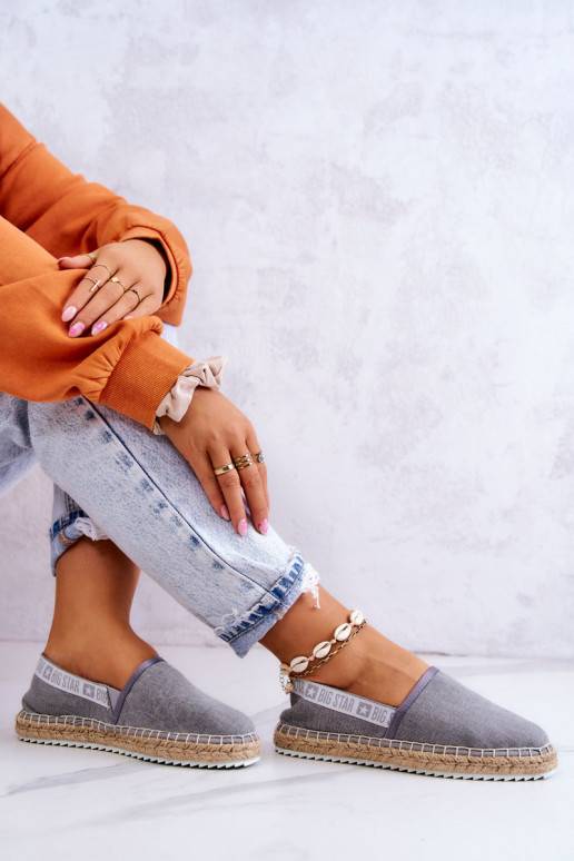 Látkové espadrilky v nápadné šedé... Látkové espadrilky v nápadné šedé...