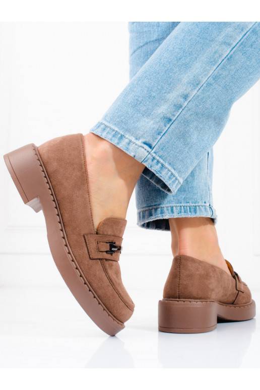 Hnědé mokasíny Potocki s platformou