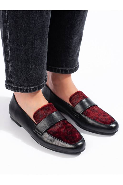 Bordó černé polobotky s kožíškem