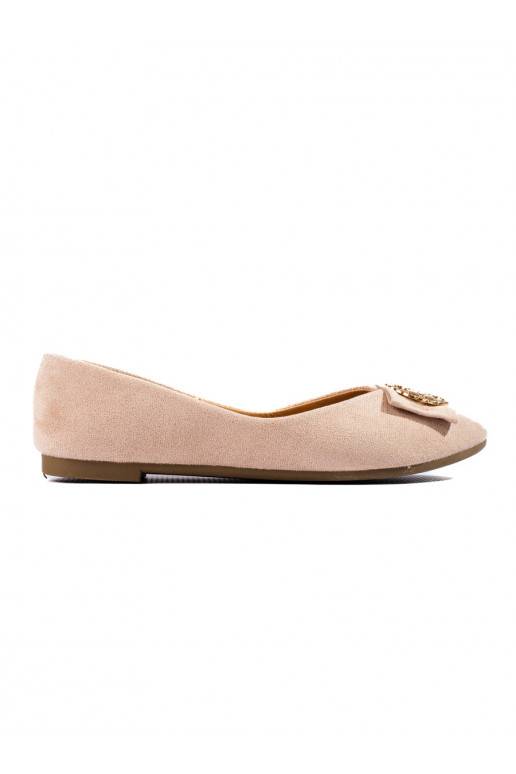 Béžové semišové balerínky se zdobením Potocki