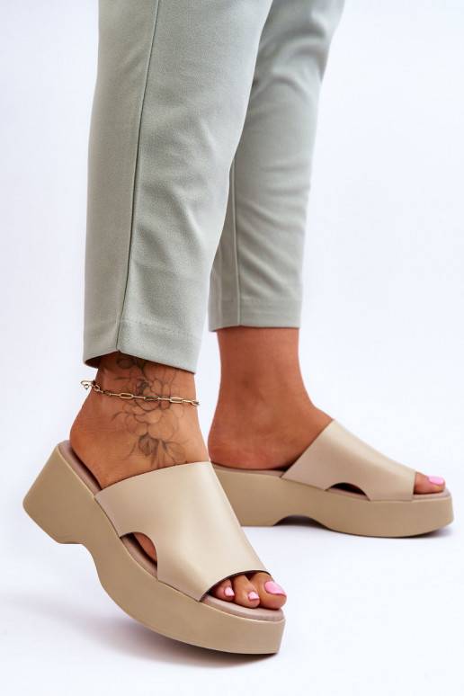 Pískové dámské pantofle Lucami s... Pískové dámské pantofle Lucami s...