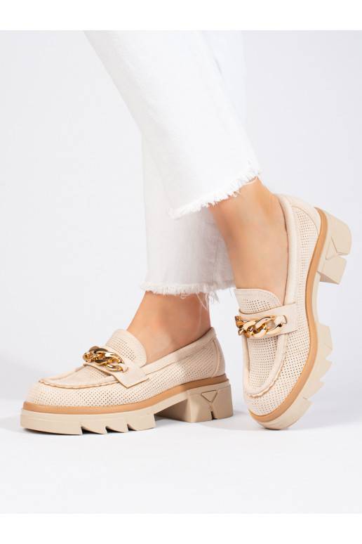 semišové mokasíny s ozdobným řetízkem...