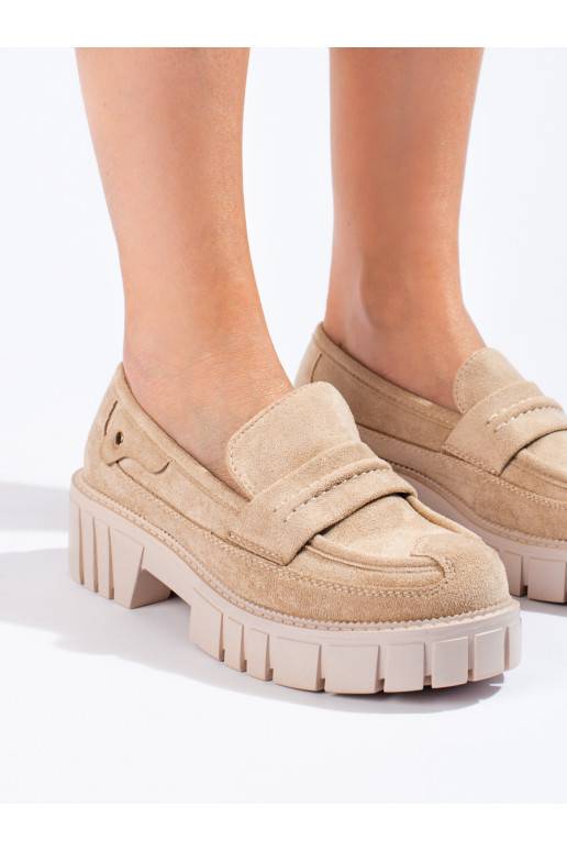 Dámské béžové semišové mokasíny Shelovet