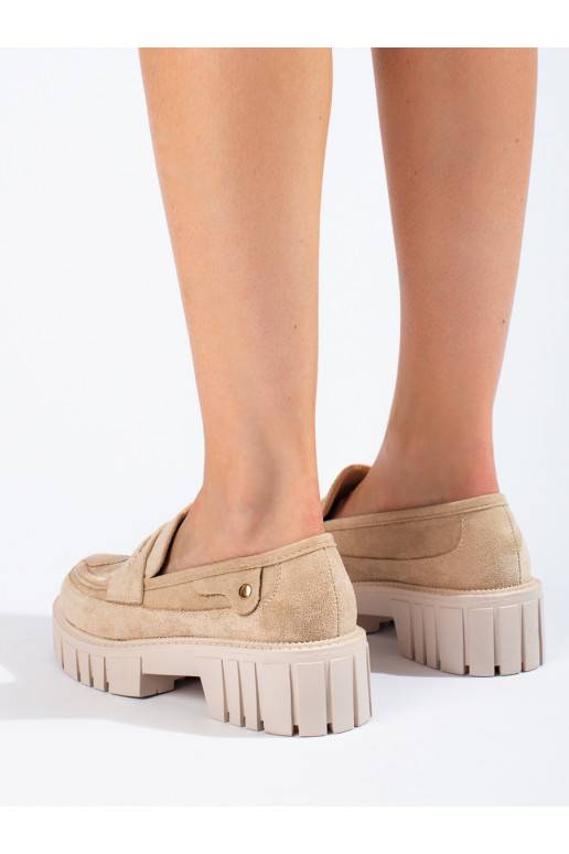 Dámské béžové semišové mokasíny Shelovet