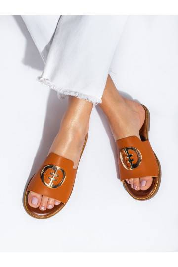 Dámské ploché pantofle camelové Shelovet 2