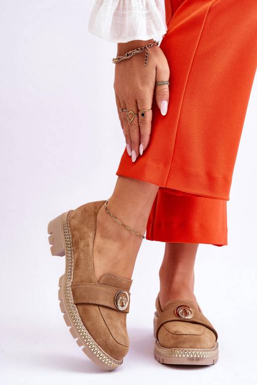 Béžové semišové mokasíny Laverne