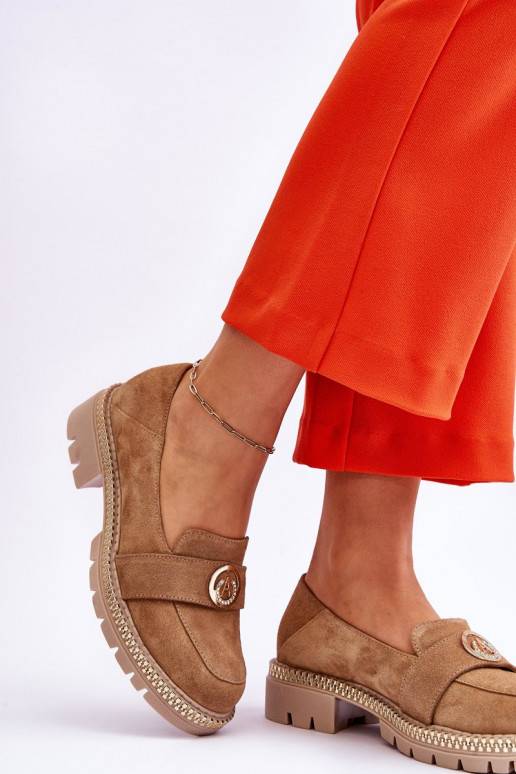 Béžové semišové mokasíny Laverne