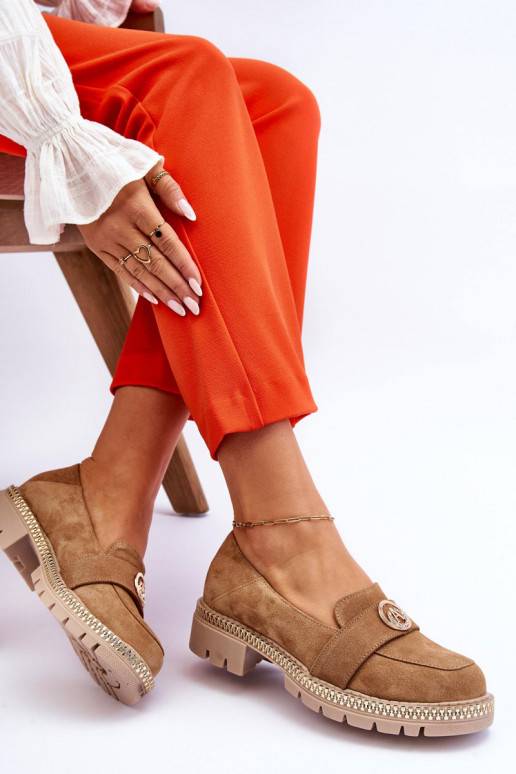 Béžové semišové mokasíny Laverne