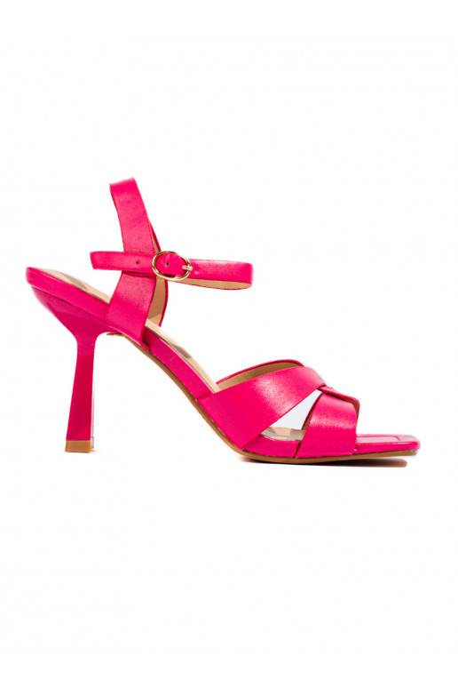 Fuchsiové sandály na podpatku Shelovet
