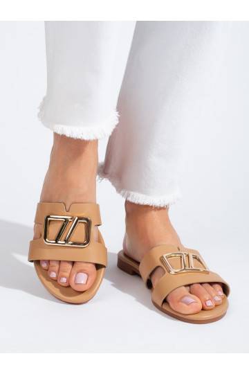 Béžové ploché pantofle Shelovet