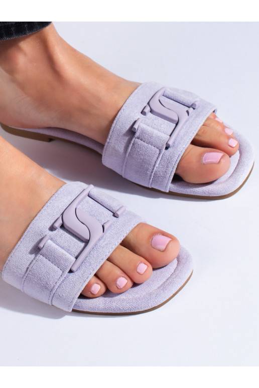 Dámské semišové pantofle Shelovet fialové