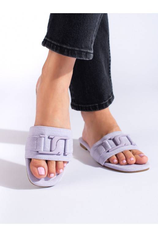 Dámské semišové pantofle Shelovet fialové