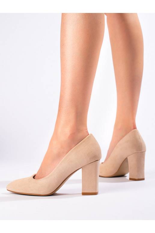 Béžové Shelovet vysoké podpatky Béžové Shelovet vysoké podpatky