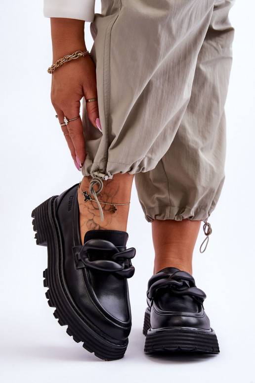 Mokasínové boty Big Star černé barvy