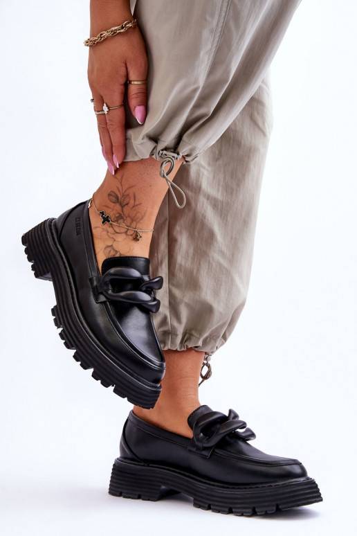 Mokasínové boty Big Star černé barvy