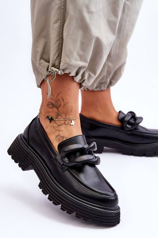 Mokasínové boty Big Star černé barvy