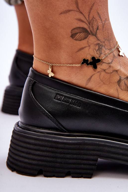 Mokasínové boty Big Star černé barvy