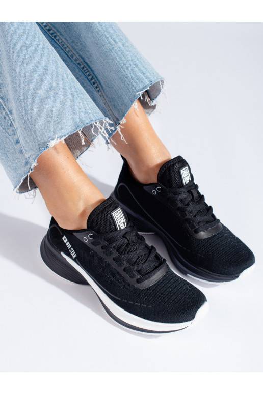 Černé sportovní boty na hrubé podrážce BIG STAR LL274327