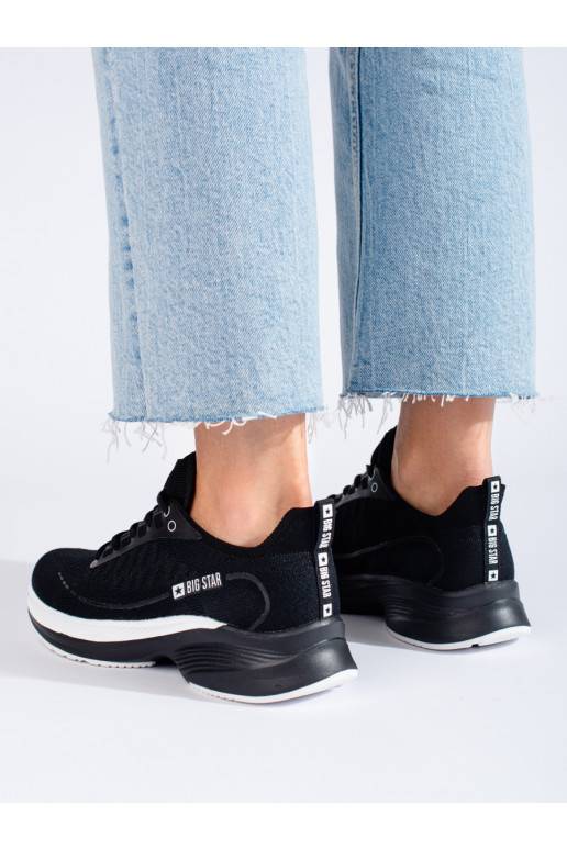 Černé sportovní boty na hrubé podrážce BIG STAR LL274327