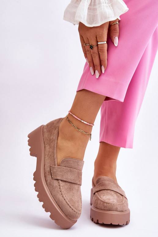 Mokasíny v béžové semišové barvě Corrin