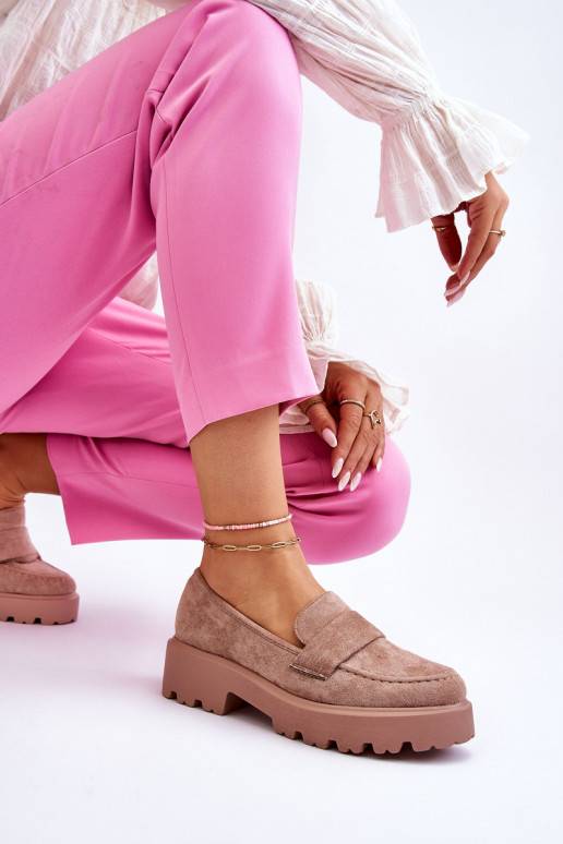 Mokasíny v béžové semišové barvě Corrin