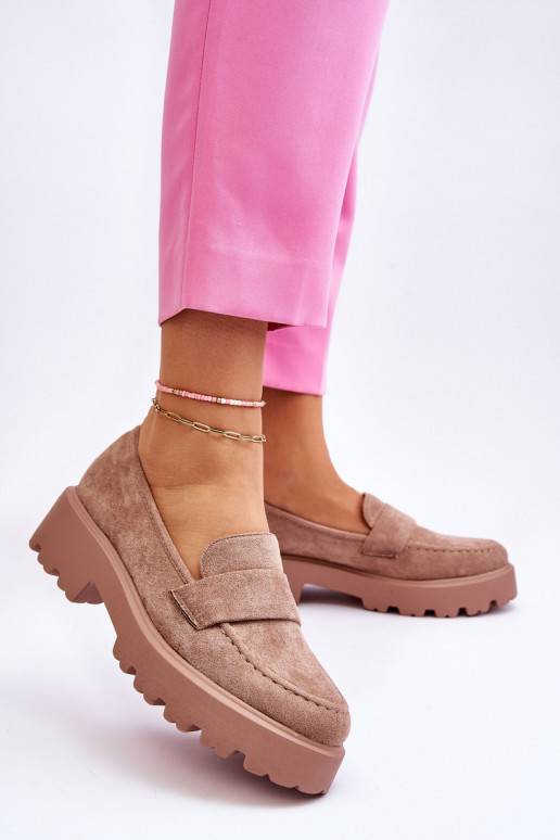 Mokasíny v béžové semišové barvě Corrin