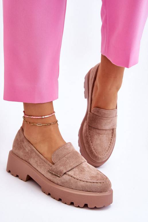 Mokasíny v béžové semišové barvě Corrin