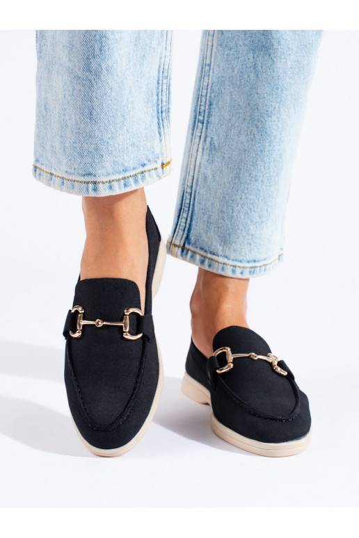 Černé semišové polobotky Shelovet