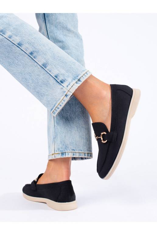 Černé semišové polobotky Shelovet