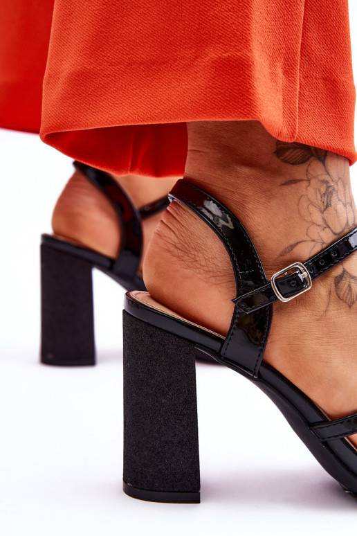 Sandály na podpatku v černé barvě Alicia Sandály na podpatku v černé barvě Alicia