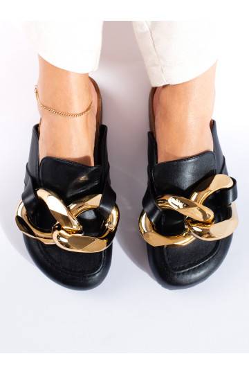 Černé nazouváky s velkým řetízkem Shelovet 2